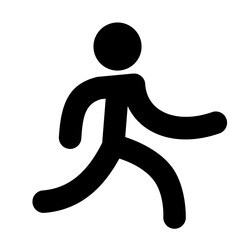 Stickman Practicing Walking Sports and Exercise Icons