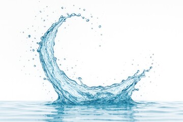 Cyan wave with a clean white backdrop