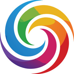 rainbow swirl creative logo icon on white backgrou.eps