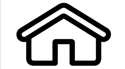 Minimalist black line house icon in flat design  