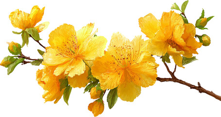 Yellow flowers bloom, bringing feeling of warmth and cheerfulness