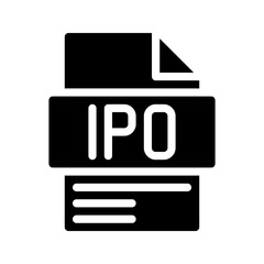 Ipo Glyph Icon. File Document icon stands for Initial Public Offering