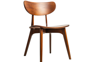 Ergonomic Wooden Chair Comfortable Design Furniture Piece Mid Century Modern Seat Isolated on transparent background