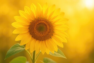 Obraz premium Detailed view of a vibrant sunflower in full bloom