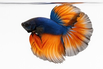 Fototapeta premium The Stunning Display of a Siamese Fighting Fish in Action