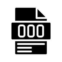 OOO Glyph Icon. File Document icon is an abbreviation for Not in the office