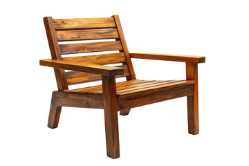 Rustic Wooden Armchair Comfort Solid Wood Seating Relaxing Furniture Piece Outdoor Living on transparent background