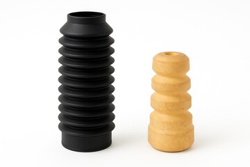 Highlighting a protective shield for vehicle suspension components and debris barriers on a white backdrop