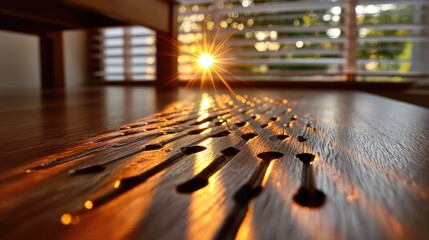 Wood surface design with golden highlights