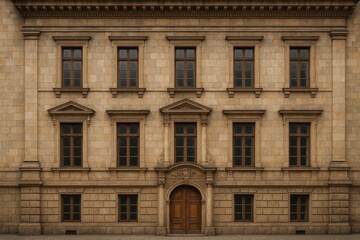 Obraz premium Ancient-style architectural front of a historic structure
