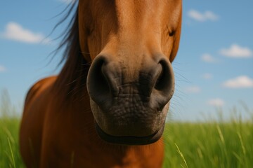 Naklejka premium The horse's nasal openings in detail