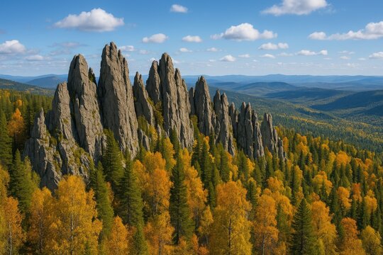 Inzer rocks close to the village of Tirlyansky
