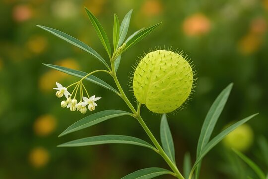 Elegant aquatic plant set against a lush natural backdrop