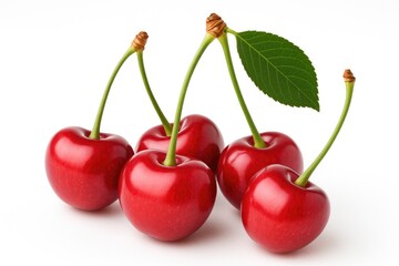 Isolated sweet cherry berries on a white background