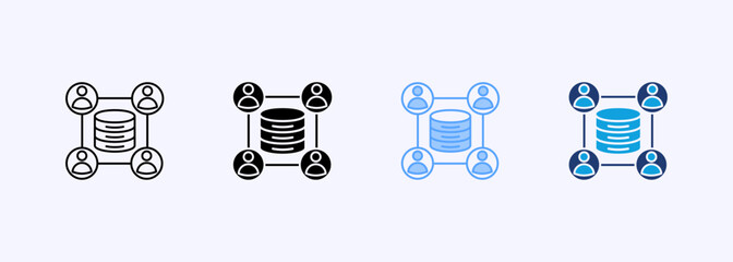 Data Account Icon Set Multiple Style Collection