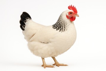 Fototapeta premium Origin of Sussex hen from England displayed on a white background