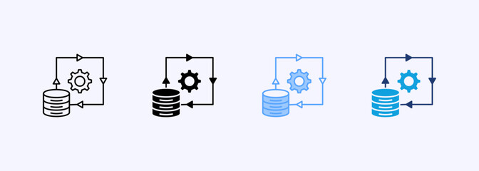Data System Icon Set Multiple Style Collection