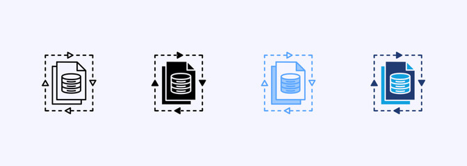 Data Format Icon Set Multiple Style Collection