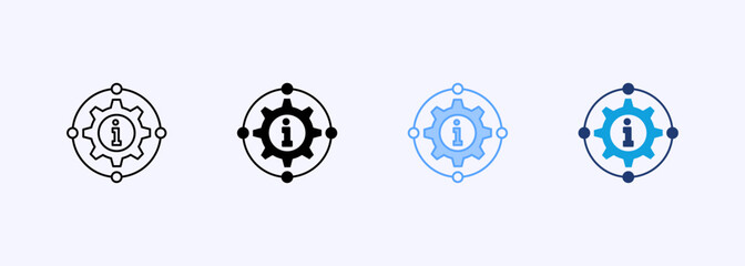Information System Icon Set Multiple Style Collection