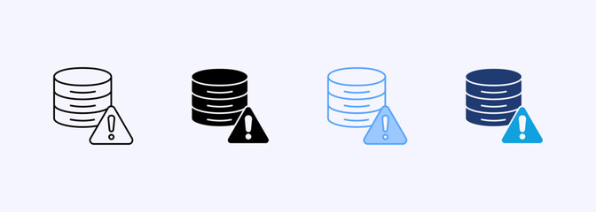 Data Risk Icon Set Multiple Style Collection