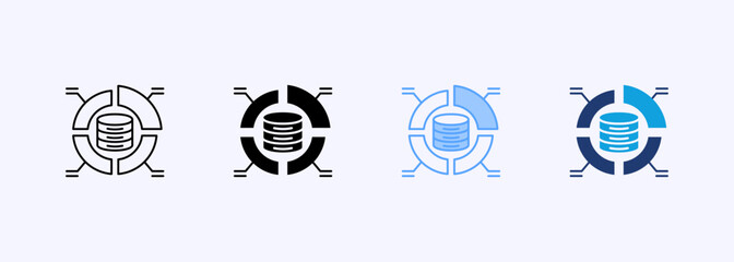 Data Segmentation Icon Set Multiple Style Collection