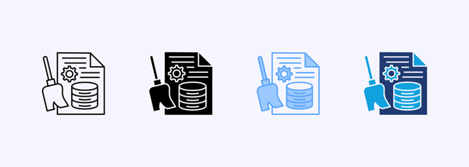Data Cleaning Icon Set Multiple Style Collection