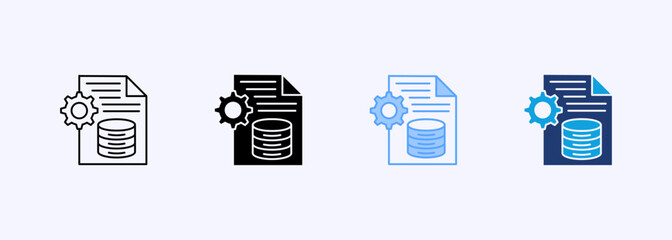 Data Setting Icon Set Multiple Style Collection