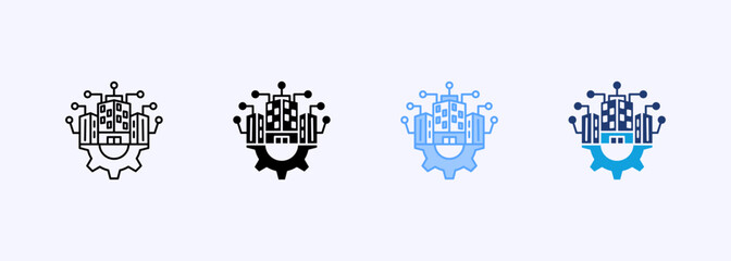 Digital Enterprise Icon Set Multiple Style Collection