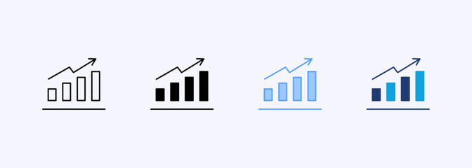 Growth Graph Icon Set Multiple Style Collection