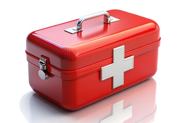 3D Rendering of beautiful, trending and realistic First aid kit with white background
