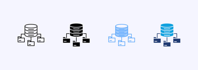 Data Flow Icon Set Multiple Style Collection