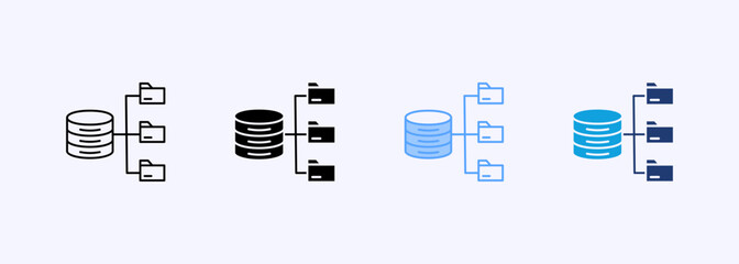 Data Architecture Icon Set Multiple Style Collection