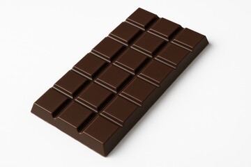 Fototapeta premium Delicious rich chocolate bar on a plain white surface