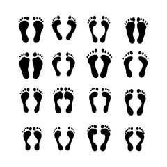 Different foots black silhouette vector