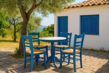 Obraz premium Furniture arrangement in Samos island