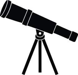 telescope icon silhouette on white background (1).eps