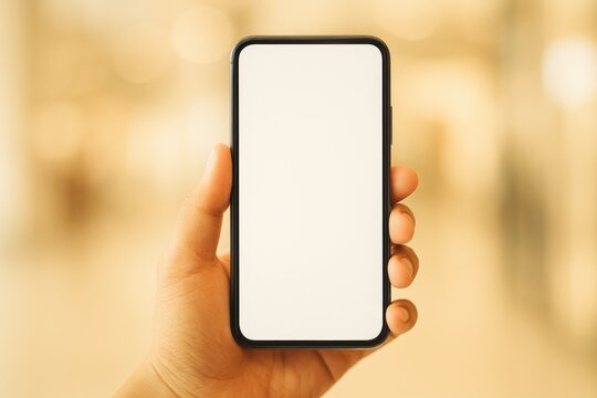 Blurred image of a hand gripping a smartphone with space for message, representing business and social media concepts in a vintage style.