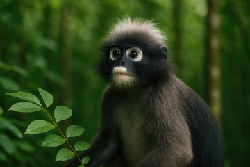 Obraz premium Dark Shade Leaf Monkey