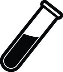 test tube icon silhouette on white background (3).eps