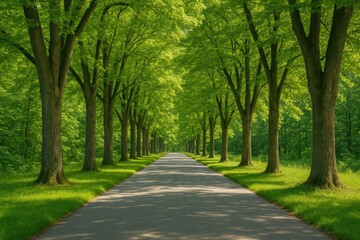 Fototapeta premium Drive-through forest pathway experience