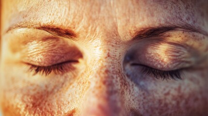 Close-up of freckled face