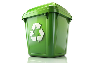 3D Rendering of beautiful, trending and realistic Recycle bin with white background