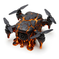 Drone Lipat Dengan Efek Batu Meleleh