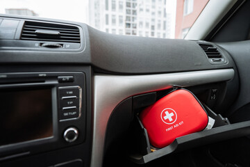 Storing a bright red first aid kit in your cars glove box is a great way to enhance safety and...