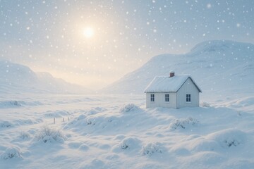 Naklejka premium Intense snowfall affecting the nation