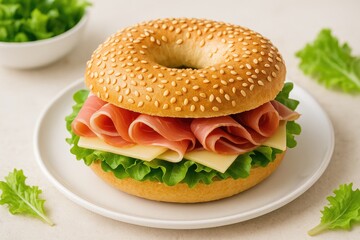 Delicious DIY Bagel with Ham and Cheese for a Morning Boost