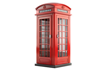 3D Rendering of beautiful, trending and realistic Telephone booth with white background