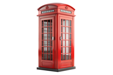 3D Rendering of beautiful, trending and realistic Telephone booth with white background