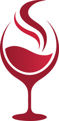 wine glass creative logo icon on white background .eps