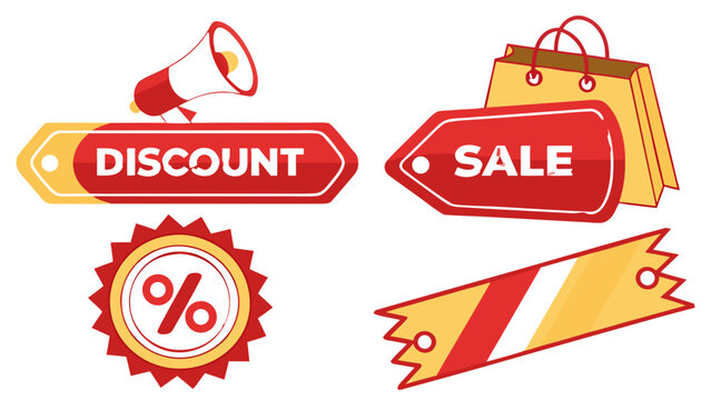 Set of colorful sale tags and labels for business promotion and retail discounts